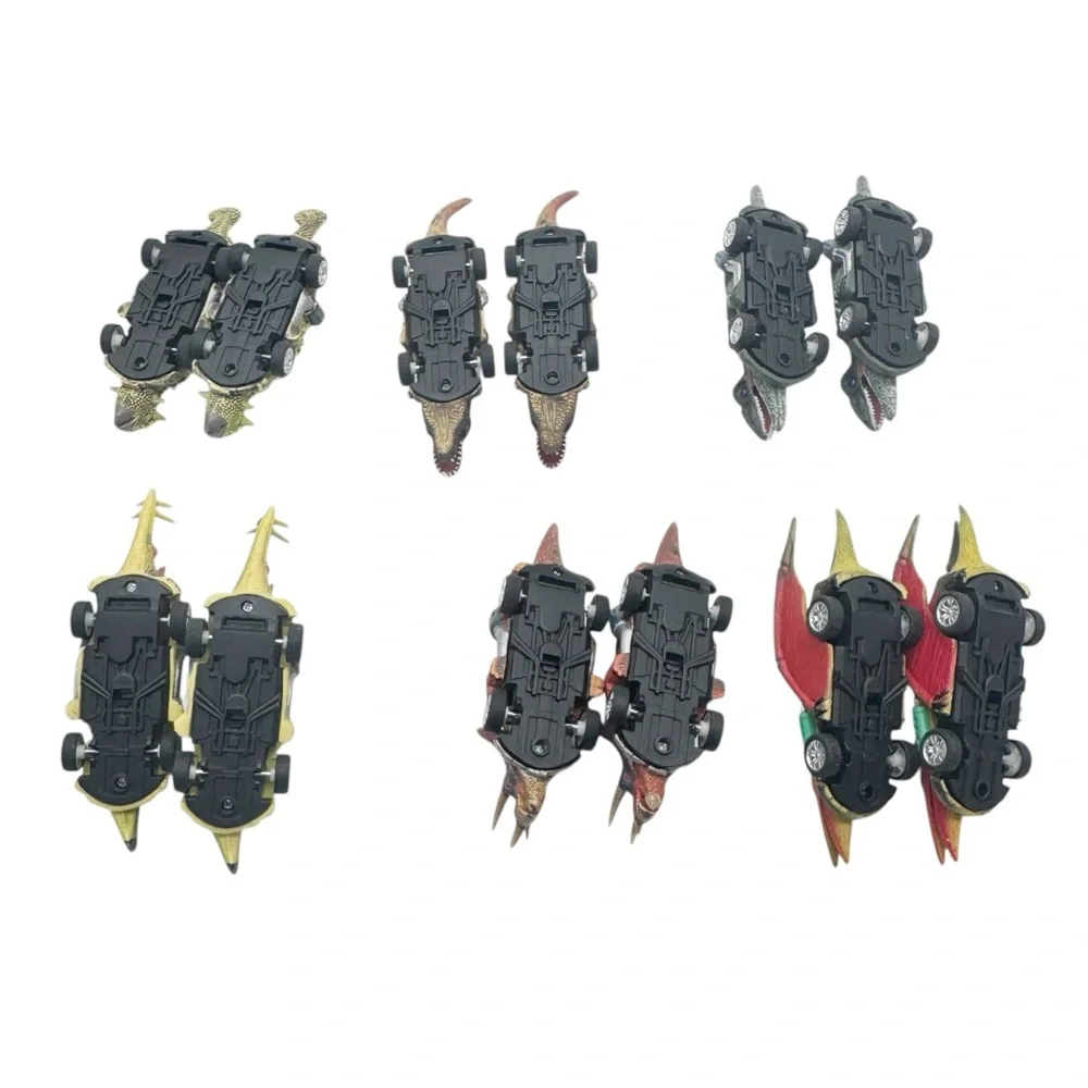DINOBROS 12 Pack Dinosaur Pull Back Cars Toy Set Kids Gift Party Favors